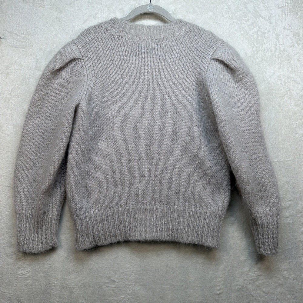 Isabel Marant Mohair Sweater Beige Fuzzy Crew Neck Merino Blend Size 38 - Picture 8 of 9